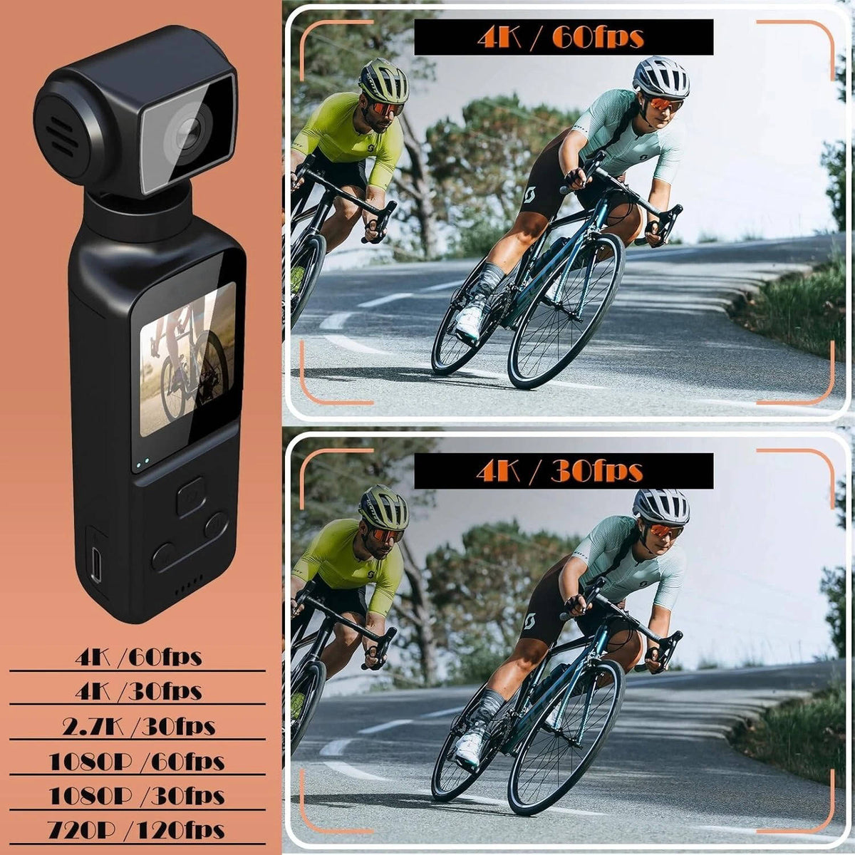 Riafu 4K Body Camera with External Microphone