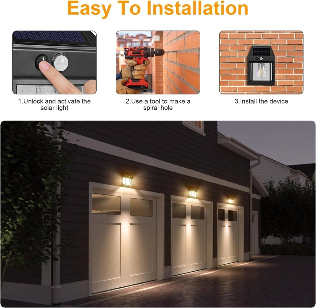 Riafu LED Solar Wall Lights Outdoor Garden Lamp