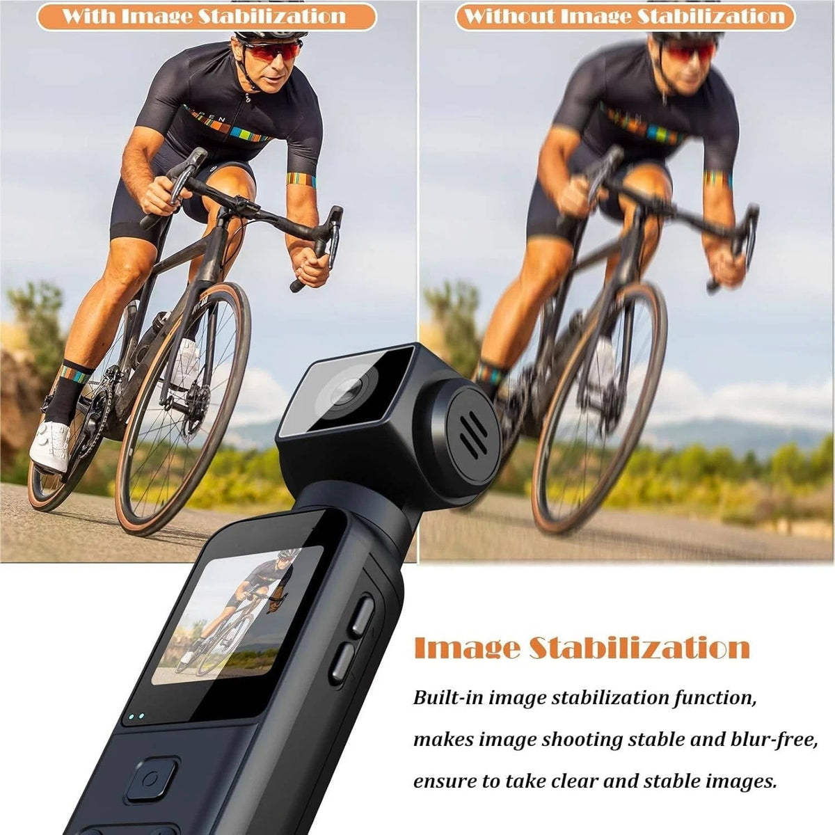 Riafu 4K Body Camera with External Microphone