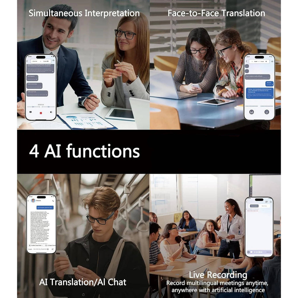 Riafu Smart AI Glasses with Language Translator