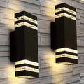 Riafu Outdoor Led Wall Light 2 Pack - Modern Up Down Sconce, Porch, Waterproof, Black