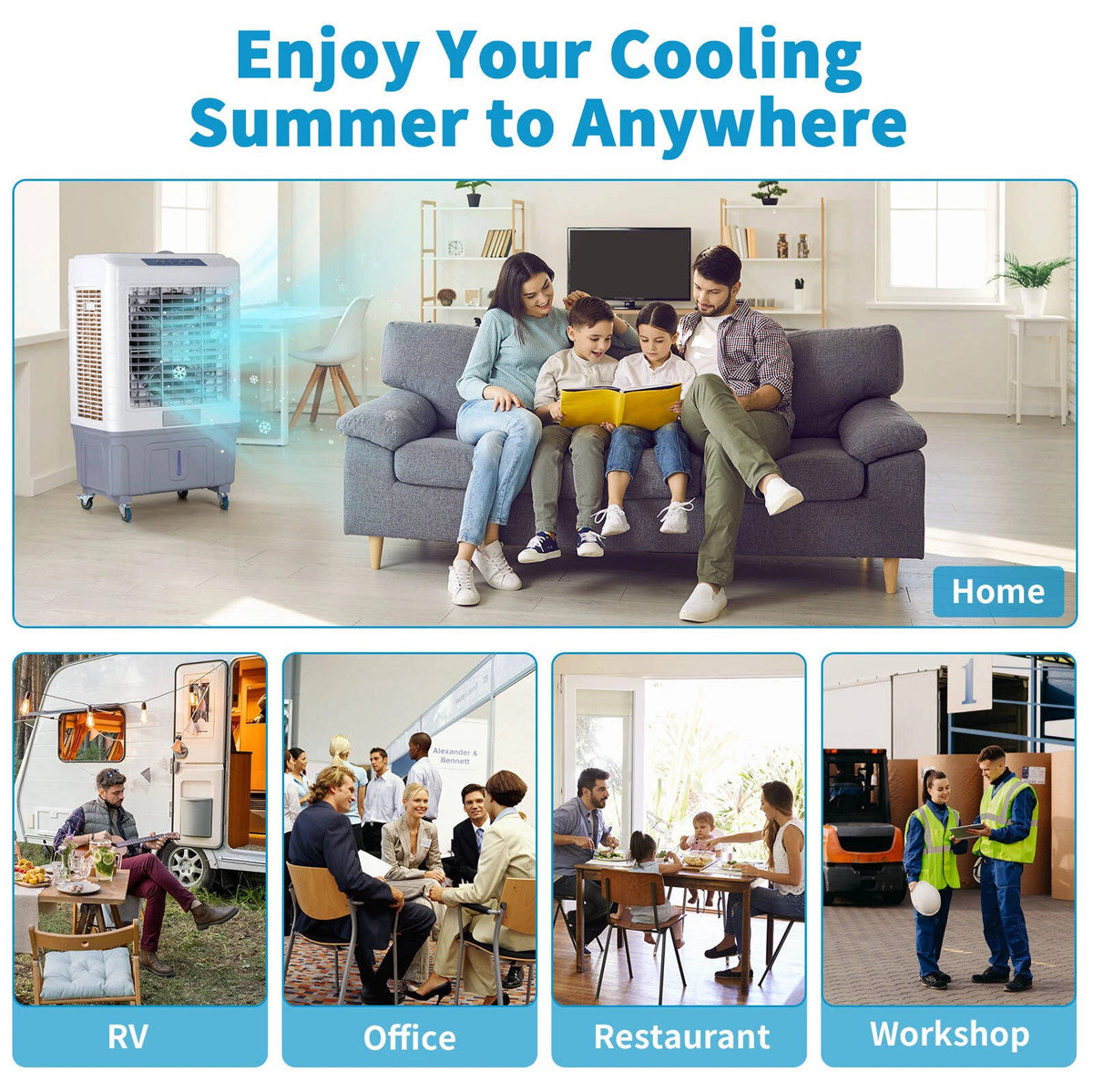 Riafu Indoor Outdoor Portable Evaporative Swamp Air Cooler