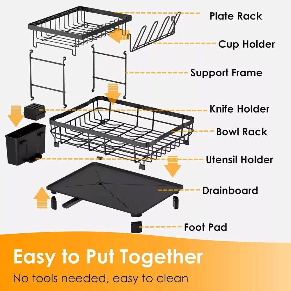 Riafu Over Sink Dish Drying Rack 2 Tier