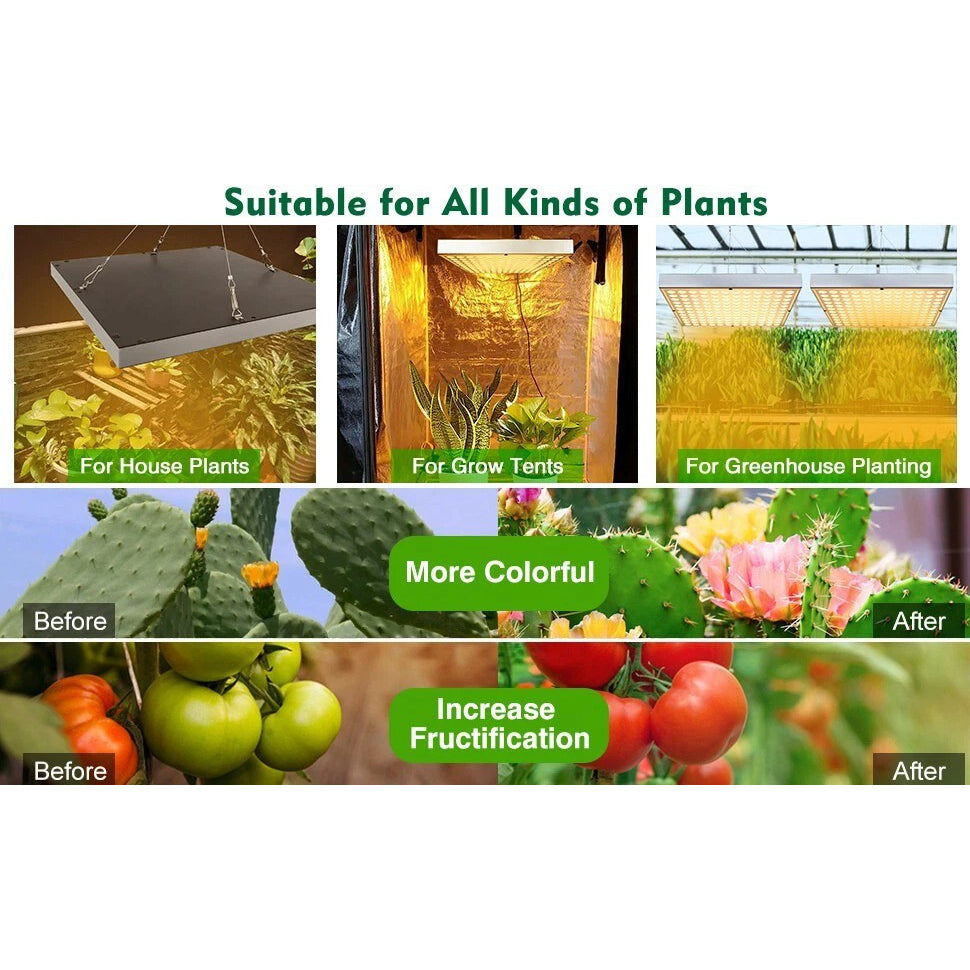 Riafu Grow Light Rw750 Full Spectrum LED for Indoor Plant Growth 3x3 ft Coverage Area