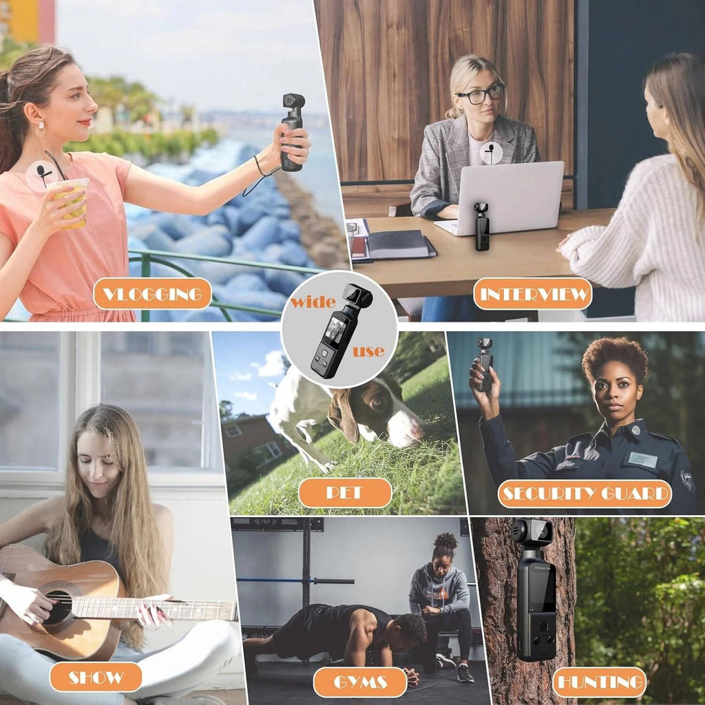 Riafu 4K Body Camera with External Microphone