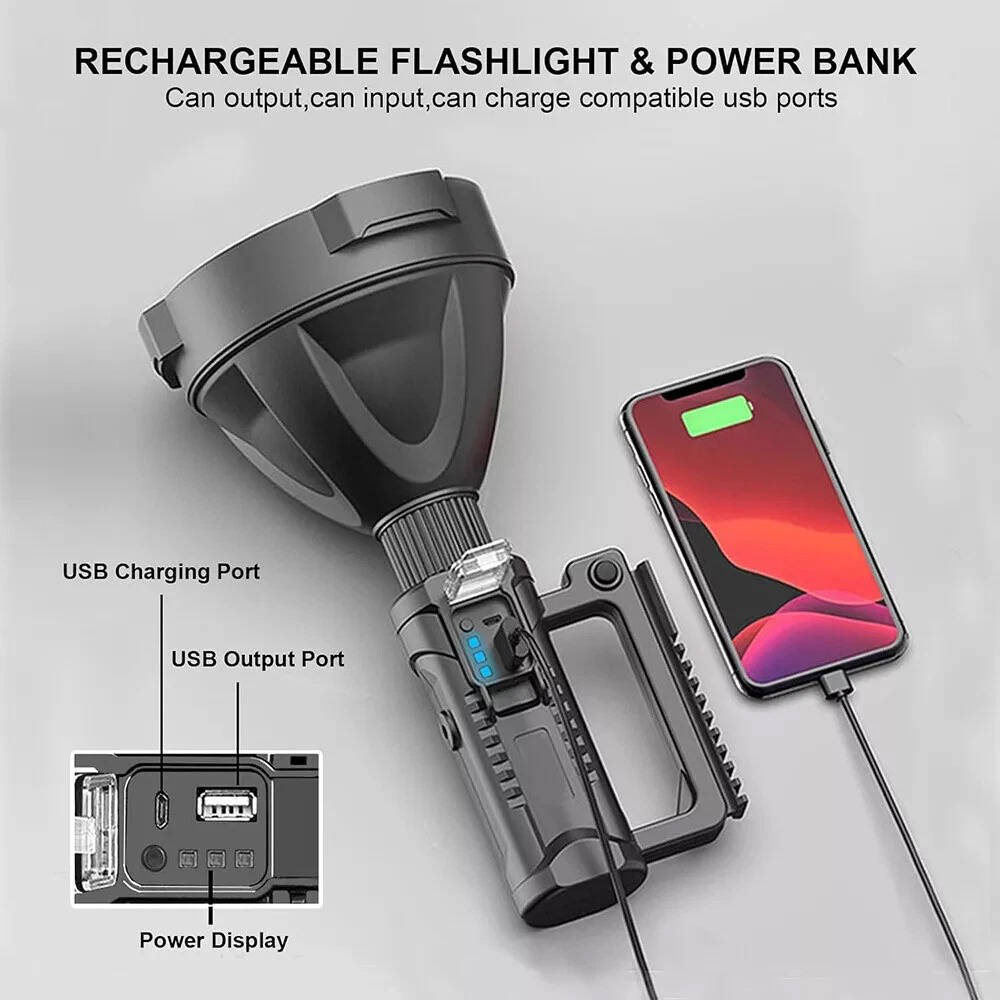 Riafu Super Bright LED Searchlight Handheld Flashlight