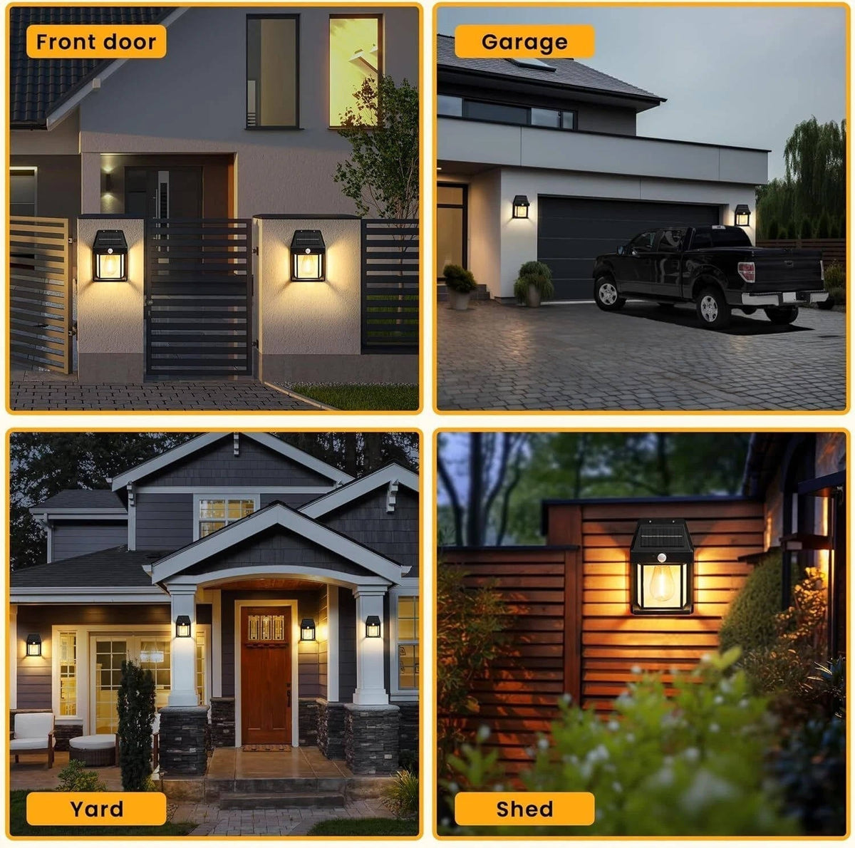 Riafu LED Solar Wall Lights Outdoor Garden Lamp