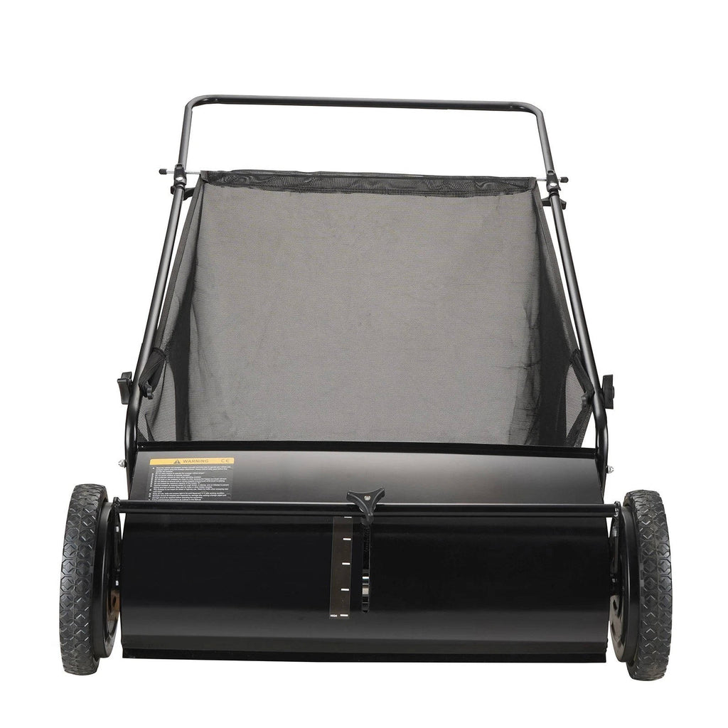 Riafu Push Lawn Sweeper 26 Inch 7 Cu Ft Leaf Collector with Adjustable Height Manual Grass Sweeper for Yard Garden