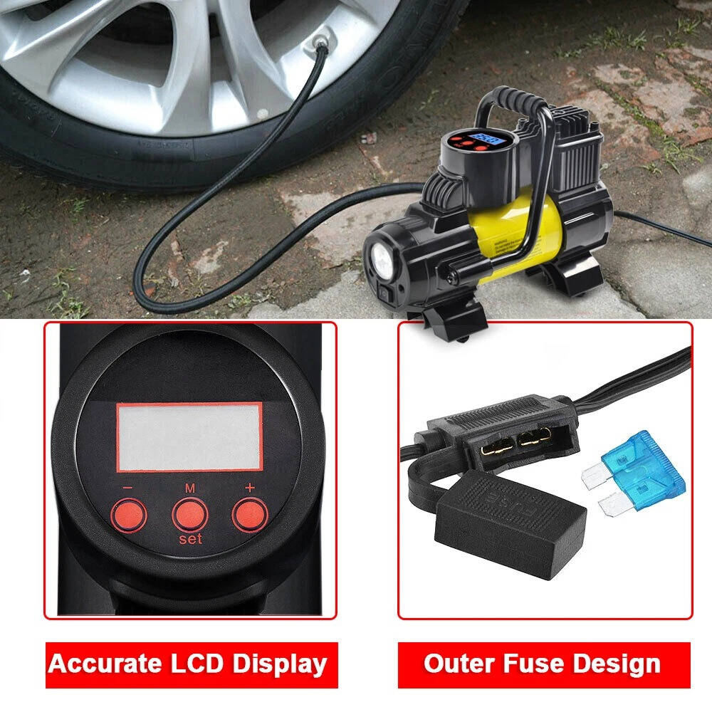 Riafu Heavy Duty Portable Tire Air Compressor for Car