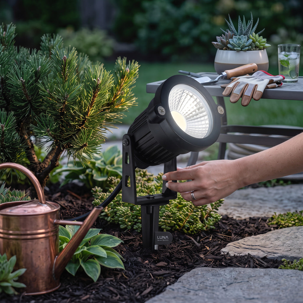 10-Pack of 12V LED Garden Spotlights - 270° Adjustable Head, 500 Lumens