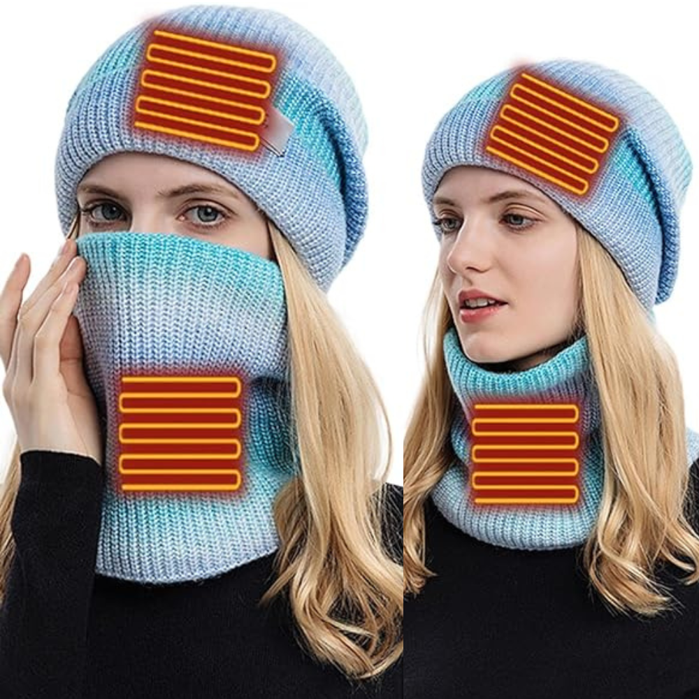 Riafu Cozy 2-in-1 USB Heated Hat and Scarf Winter Set