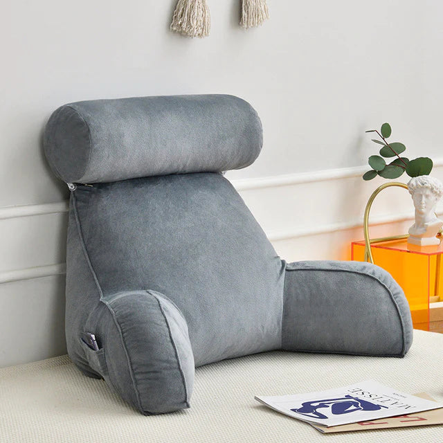 Riafu Reading Pillow with Arms – Backrest Support Cushion for Bed & Couch