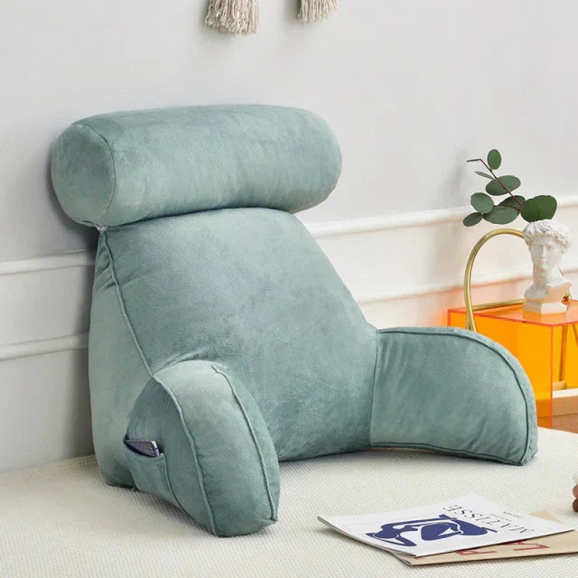 Riafu Reading Pillow with Arms – Backrest Support Cushion for Bed & Couch