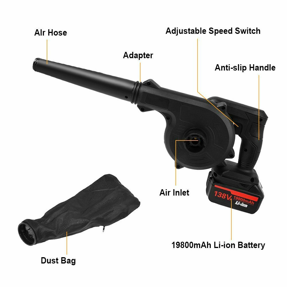 Riafu Handheld Battery Powered Electric Backyard Cordless Leaf Blower