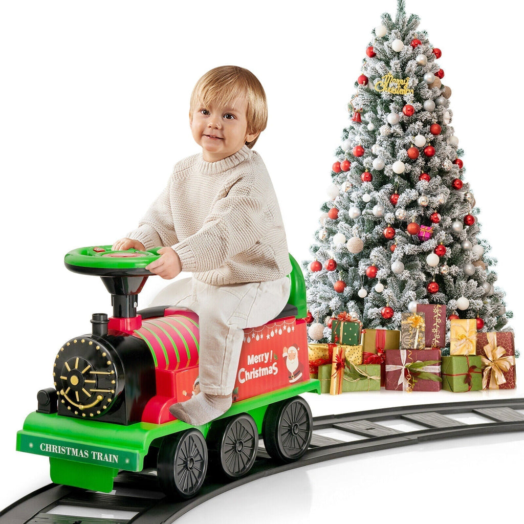 Riafu Ride-on | Kid's Rechargeable Ride On Toy Train And Track Set 6V