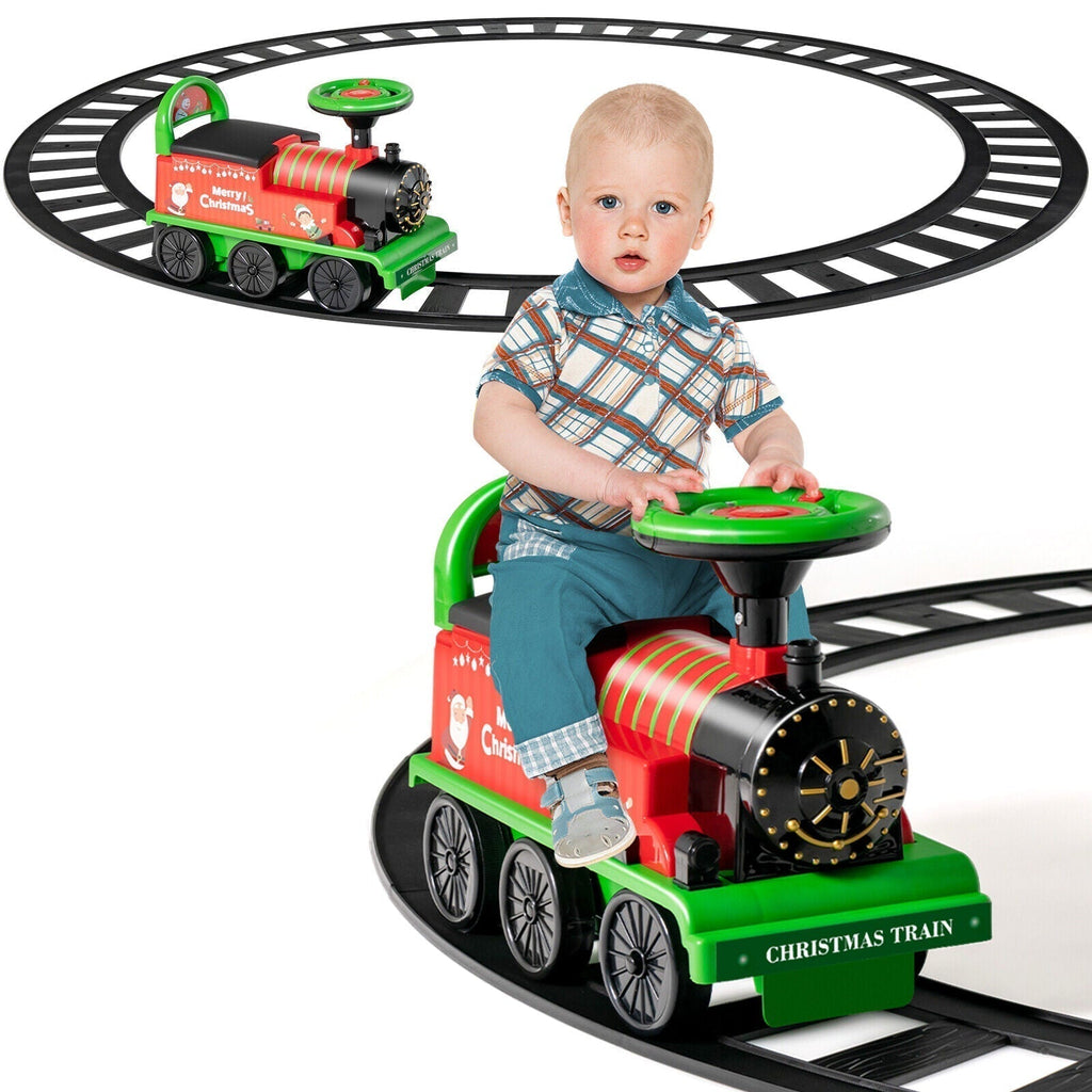 Riafu Ride-on | Kid's Rechargeable Ride On Toy Train And Track Set 6V