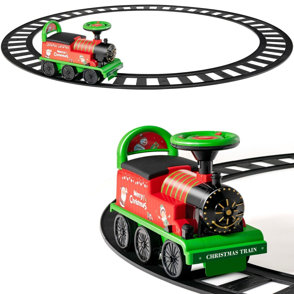 Riafu Ride-on | Kid's Rechargeable Ride On Toy Train And Track Set 6V