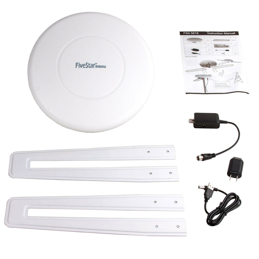 Riafu 4K Amplified HDTV Antenna – Long Range 360° Omnidirectional Indoor/Outdoor TV Antenna Signal Booster