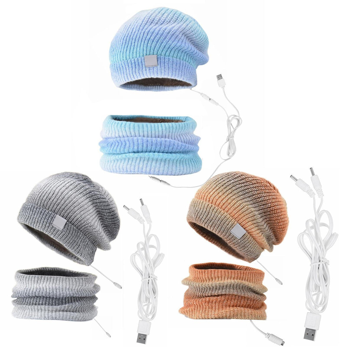 Riafu Cozy 2-in-1 USB Heated Hat and Scarf Winter Set