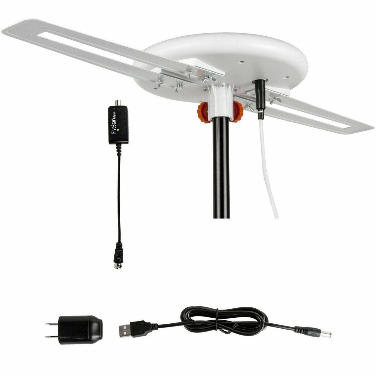 Riafu Omni Directional Outdoor HDTV Antenna – Long Range Digital Amplified 4K Ready TV Antenna
