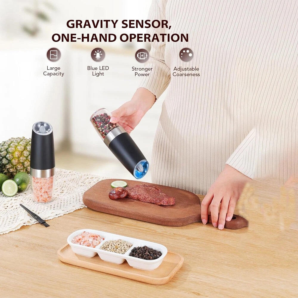 Riafu Electric Salt And Pepper Grinder 2 Pack