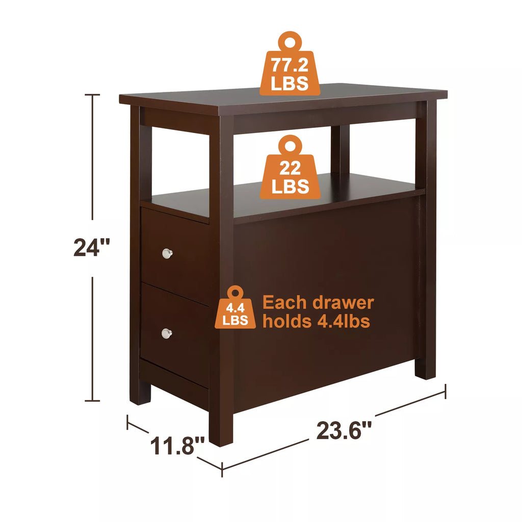 Riafu Minimalist Chair Side End Table With Drawers