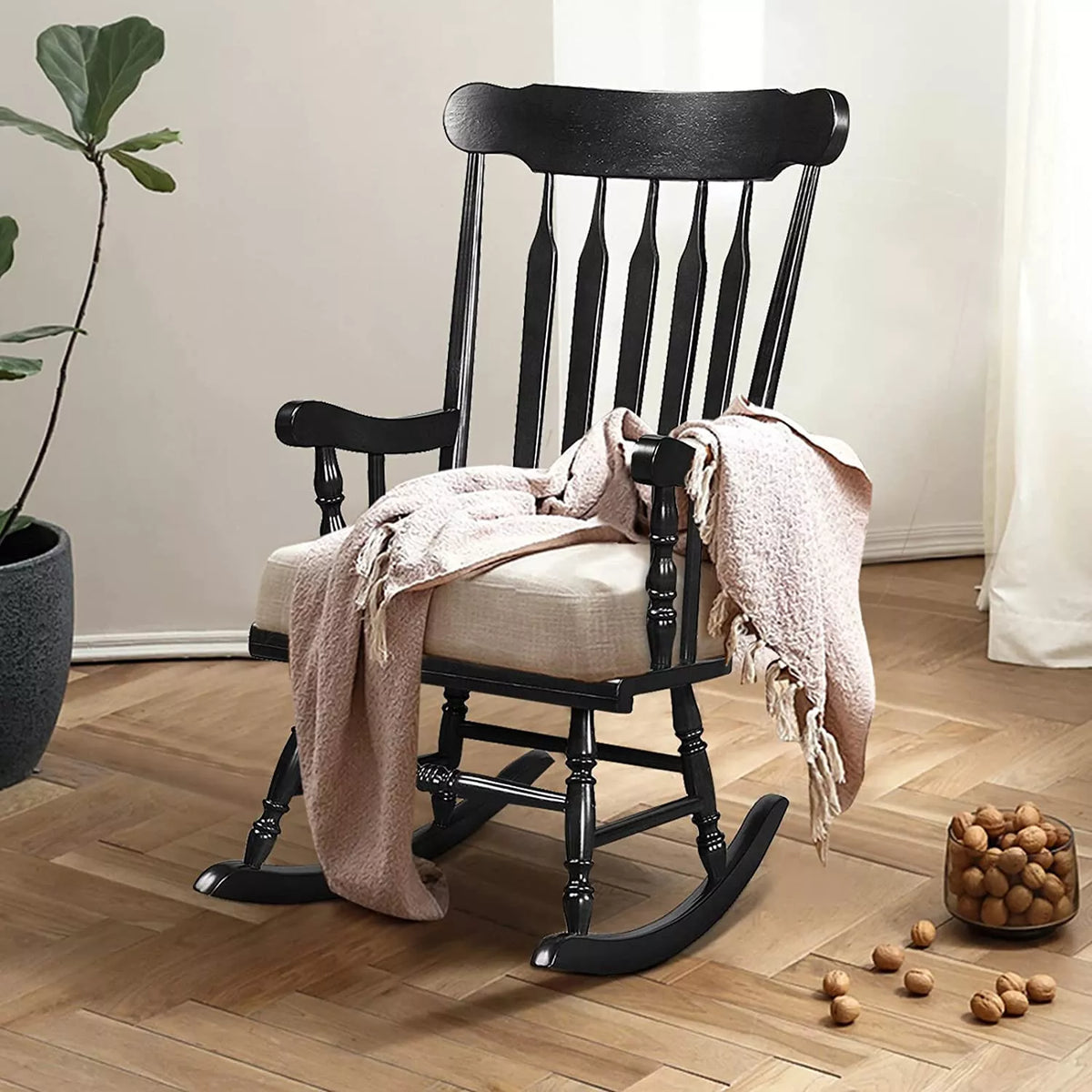 Riafu Wood Rocking Chair