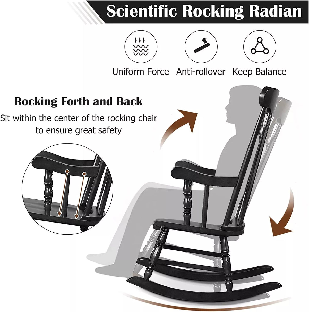 Riafu Wood Rocking Chair