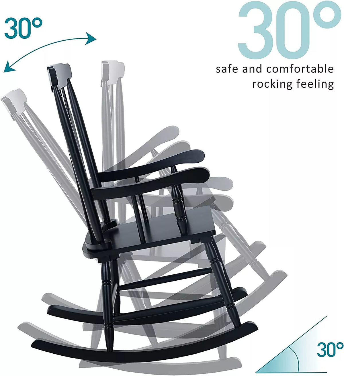 Riafu Wood Rocking Chair
