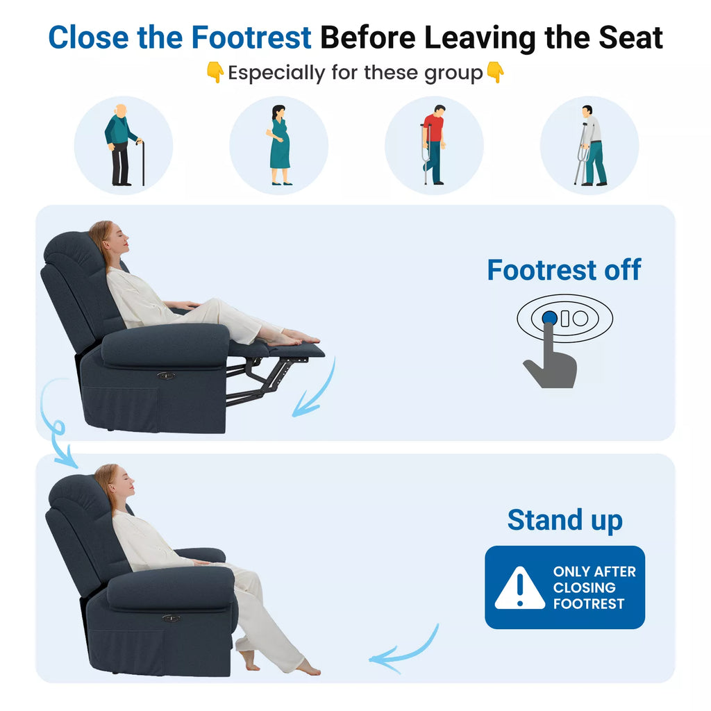 Riafu Power Recliner Chair – Electric Adjustable Reclining Chair for Living Room Comfort