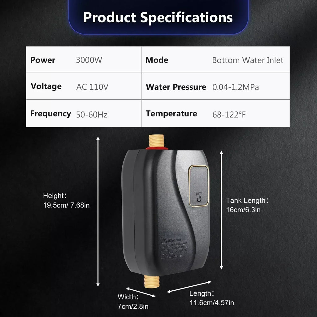 Riafu Tankless Water Heater – Instant Hot Water Solution for Showers & Sinks