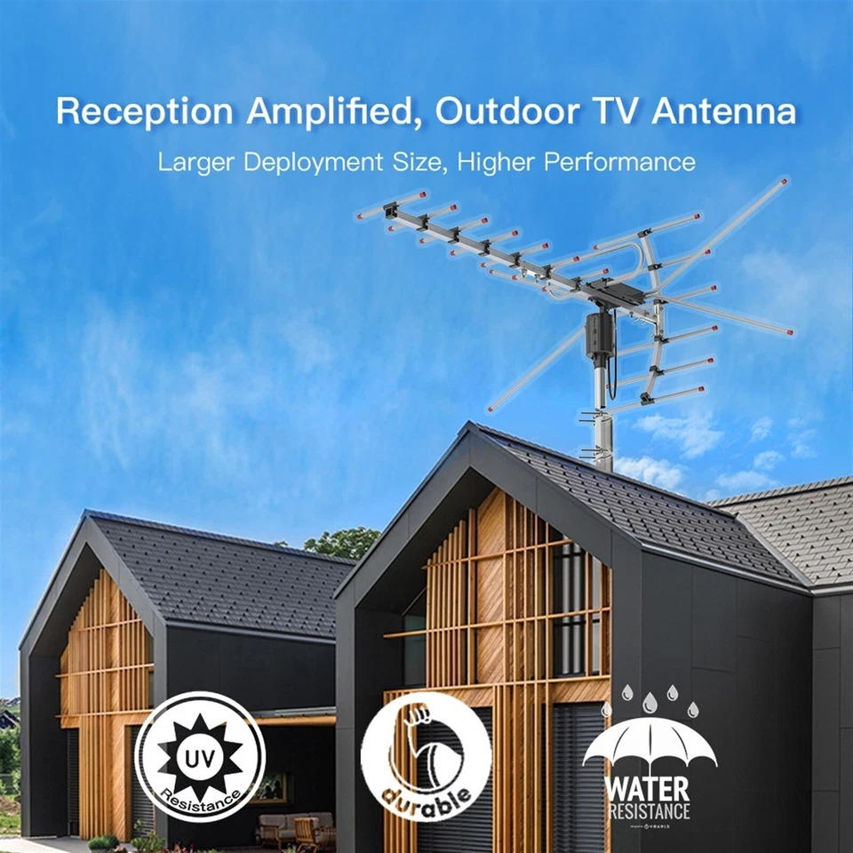 Riafu 900 Mile Outdoor HDTV Antenna – Digital HD TV Antenna for Free Local Channels