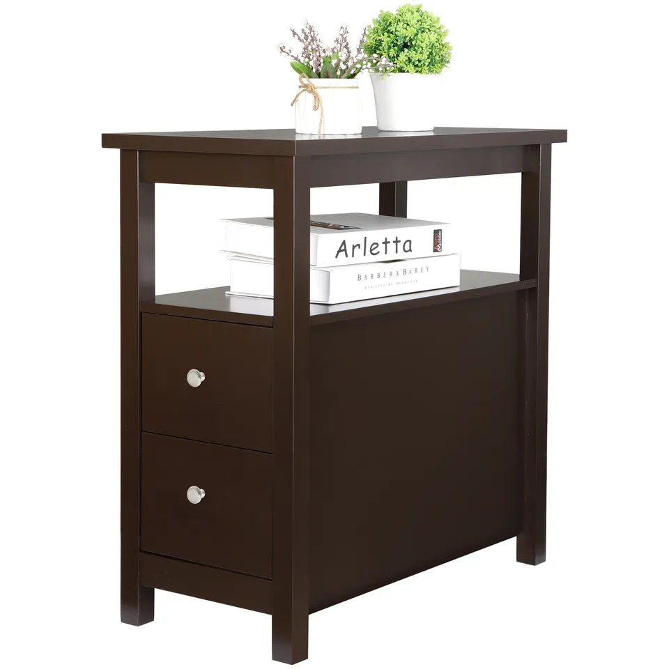 Riafu Minimalist Chair Side End Table With Drawers