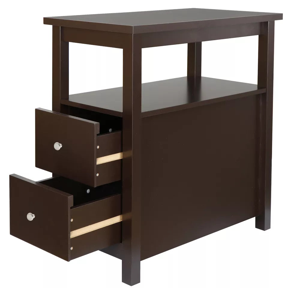 Riafu Minimalist Chair Side End Table With Drawers