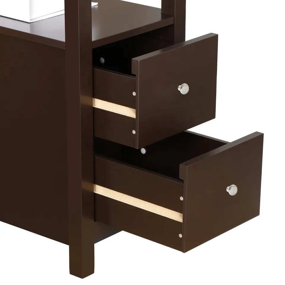 Riafu Minimalist Chair Side End Table With Drawers