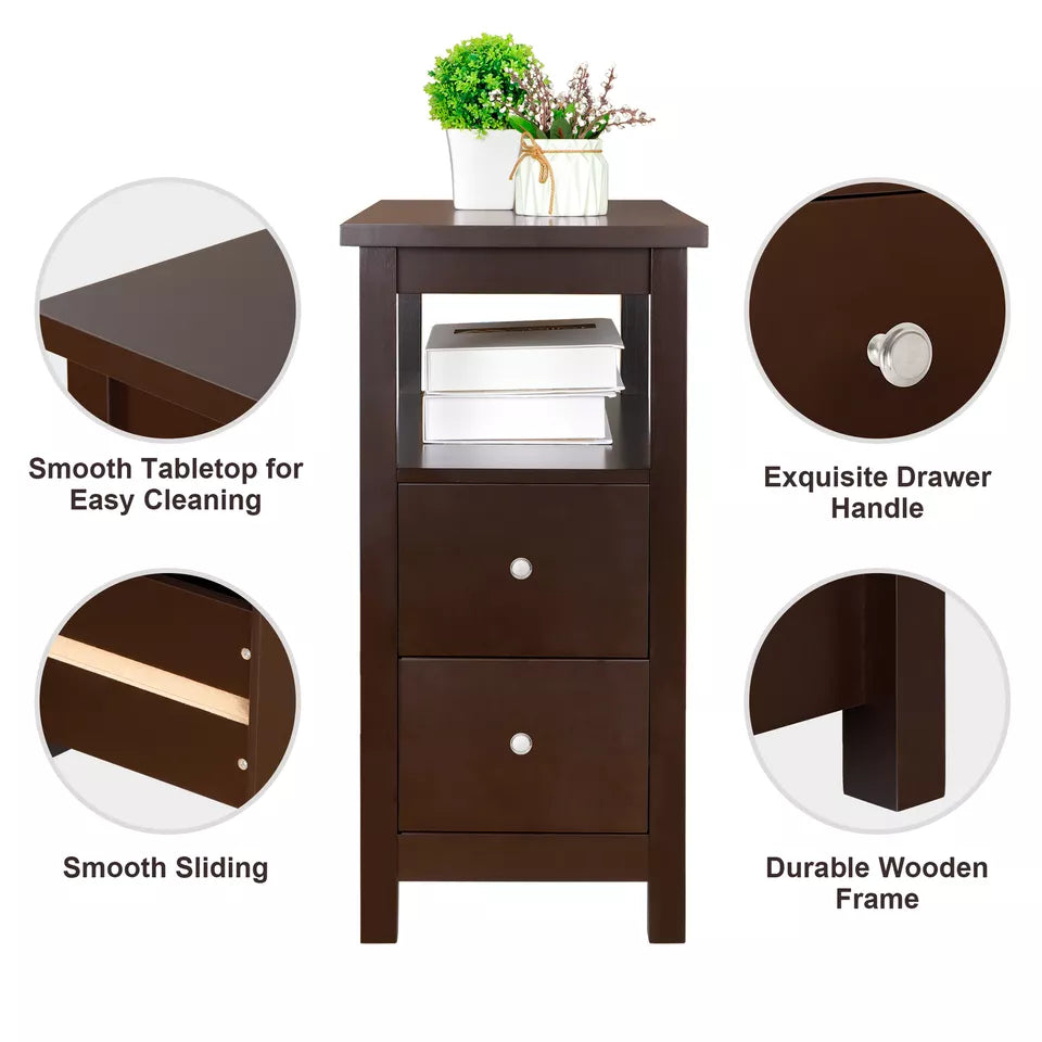 Riafu Minimalist Chair Side End Table With Drawers