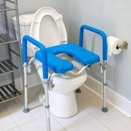 Riafu Heavy Duty Raised Toilet Seat Riser with Arms – Adjustable Handicap Toilet Seat for Seniors