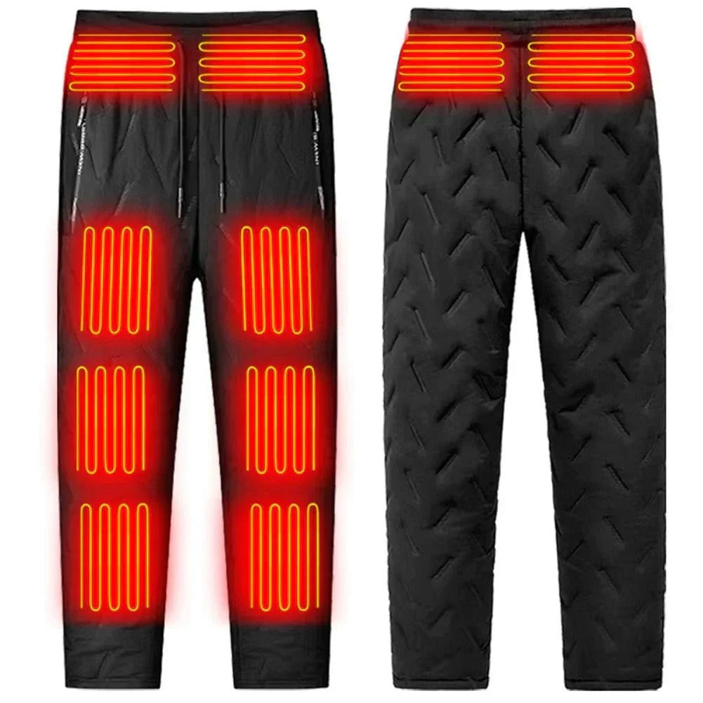 Winter Heated Quilted Pants with Fleece and Heating Zones