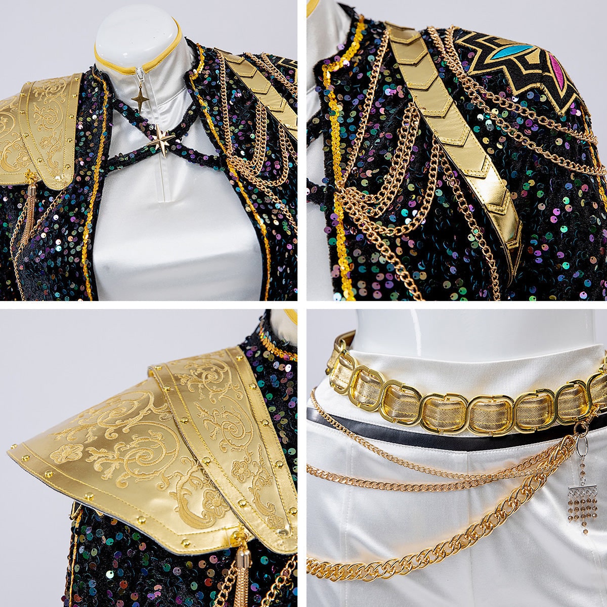 Carnival costume for a girl with a sequined jacket and carnival shorts