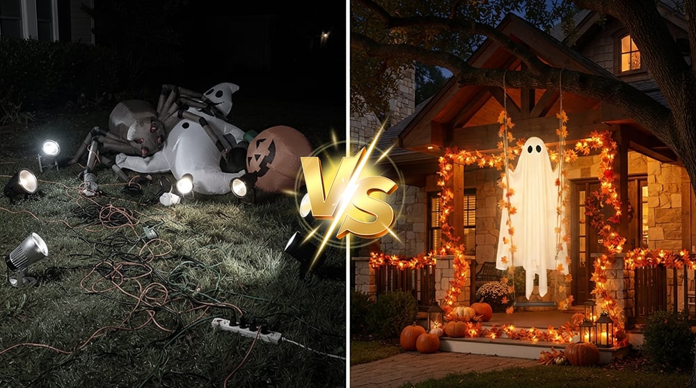 Riafu – Illuminated Swinging Halloween Ghost Decoration
