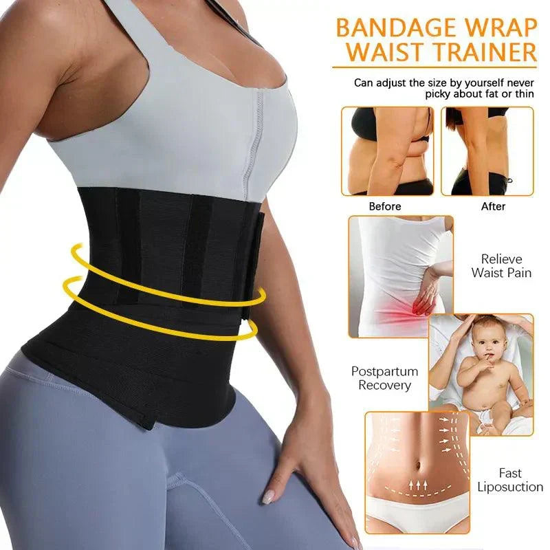 Riafu Adjustable Waist Wrap Belt – Body Shaper & Waist Trainer for Women