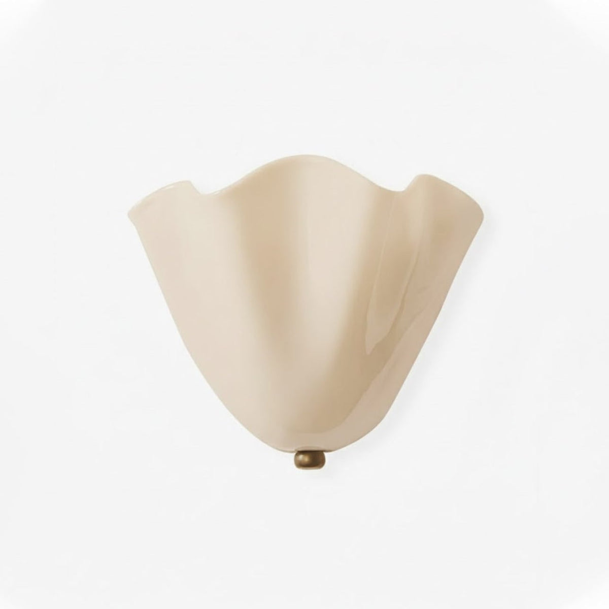 Wall Sconce Lighting with Wavy Glass Handkerchief Shade and Brass Finial