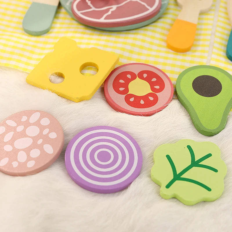 Wooden Cooking Set with Play Food
