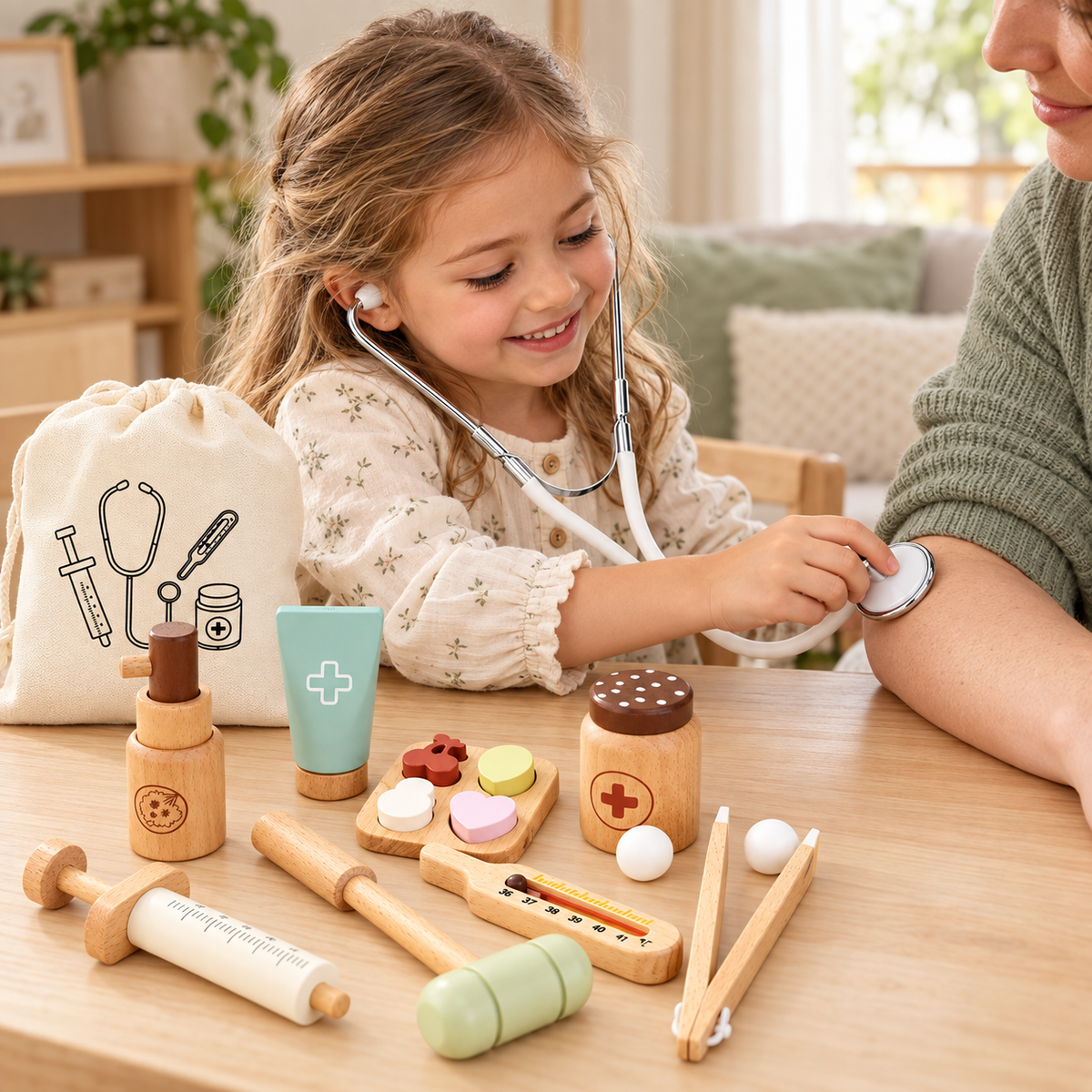 Wooden Doctor's Kit