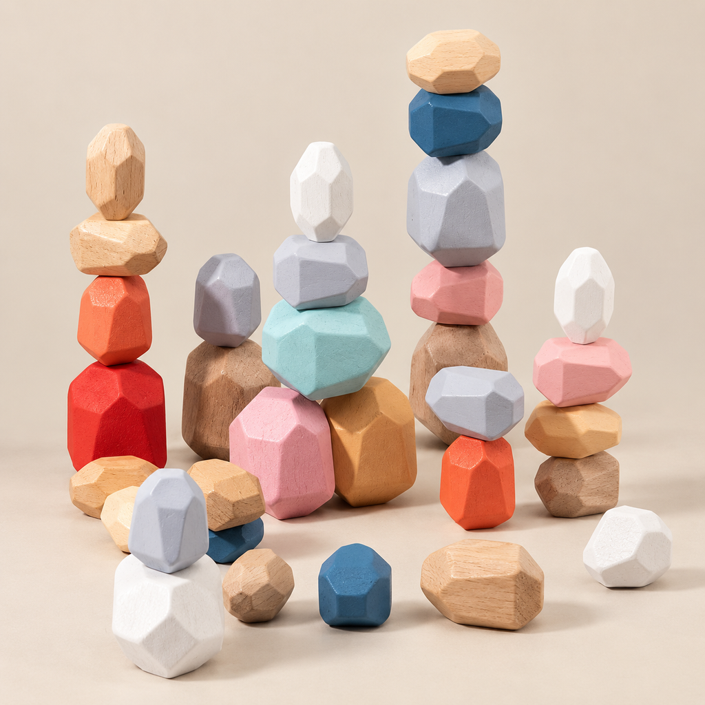 Wooden Stacking Stones Balancing Set