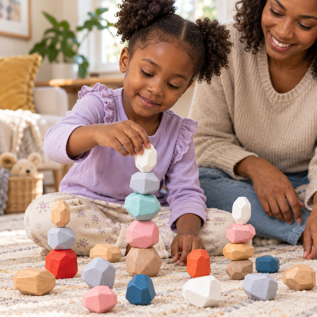 Wooden Stacking Stones Balancing Set